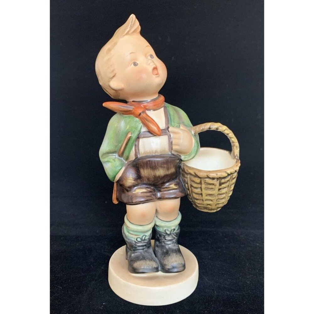 AS IS Hummel Goebel Figurine Village Boy w/Basket TMK 2 Full Bee 51/0 6.75" Tall